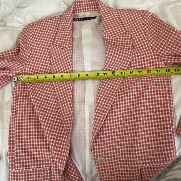 ZARA | Light Casual Gingham Blazer - Picture 9 of 9